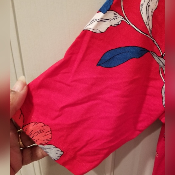 - St. John's Bay Red Flowery Dress/Blouse - Picture 2 of 11
